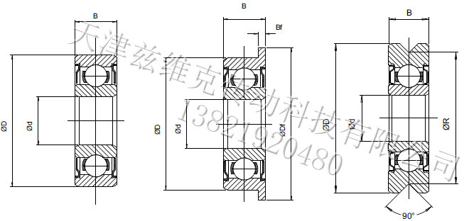 ZWICKER深溝球軸承16100TBH圖紙